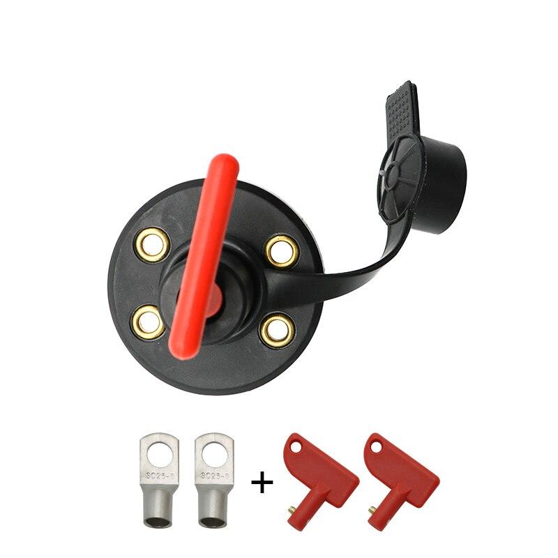 12V 24V Red Key Cut Off Battery Main Kill Switch Vehicle Car Modified Isolator Disconnector Car Power Switch For Auto Truck Boat.