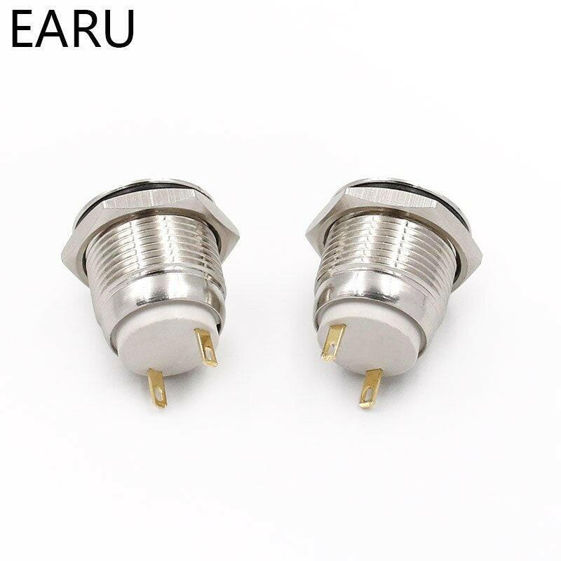 16mm Short Type Metal Push Button Switch Waterproof NO Fixation.