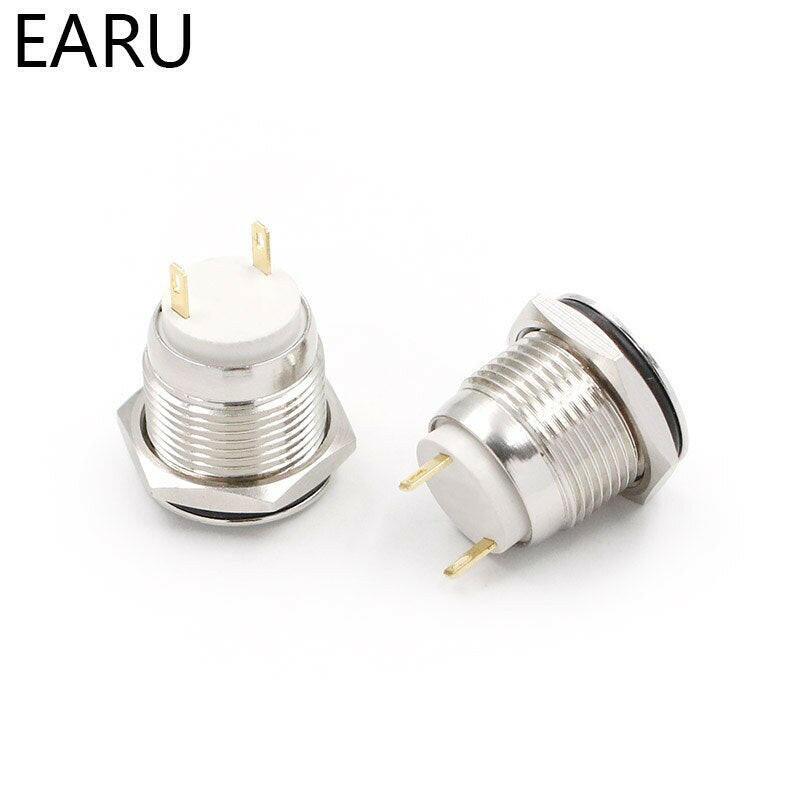 16mm Short Type Metal Push Button Switch Waterproof NO Fixation.