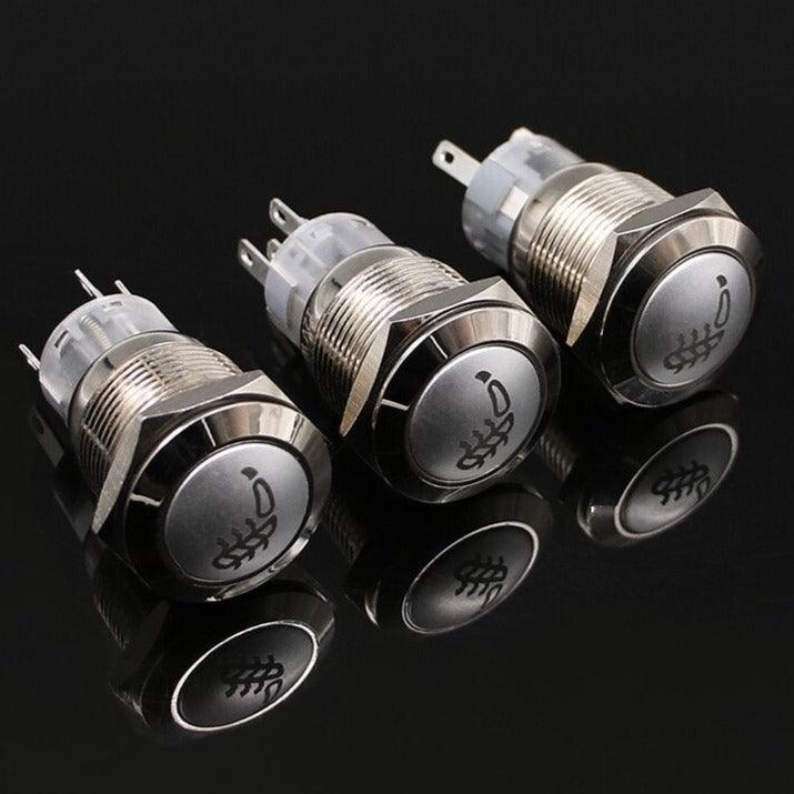 19mm Metal Push Button Switch Waterproof LED Latching Locking Momentary.