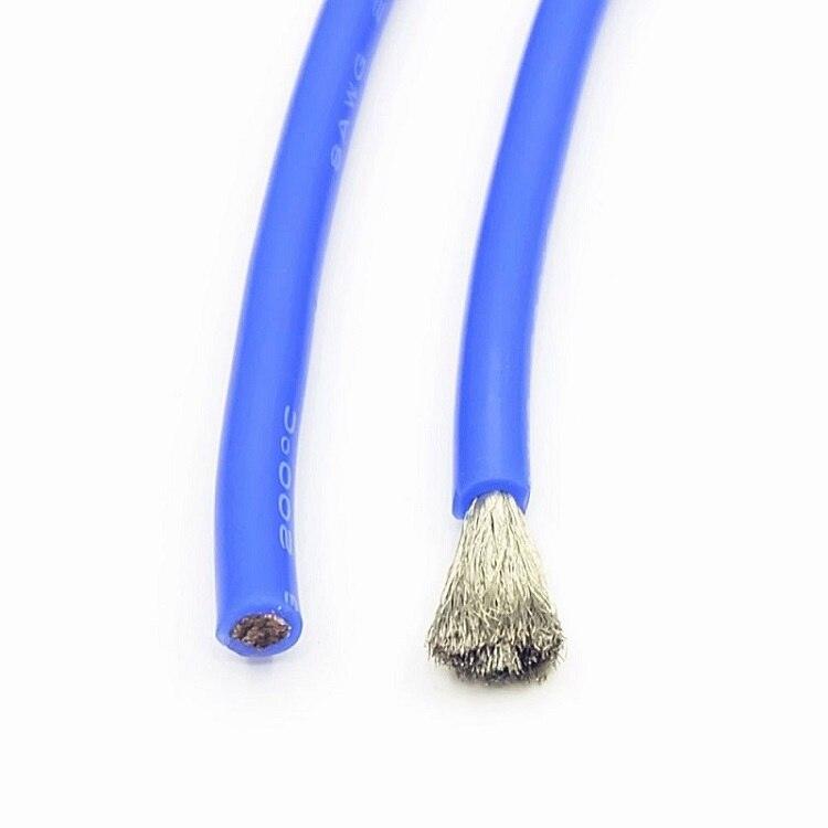 1M 4AWG Silicone Rubber Copper Wire Cable Electron LED Lamp Lighting Cable Super Soft Flexible High Temperature Insulated Wired.