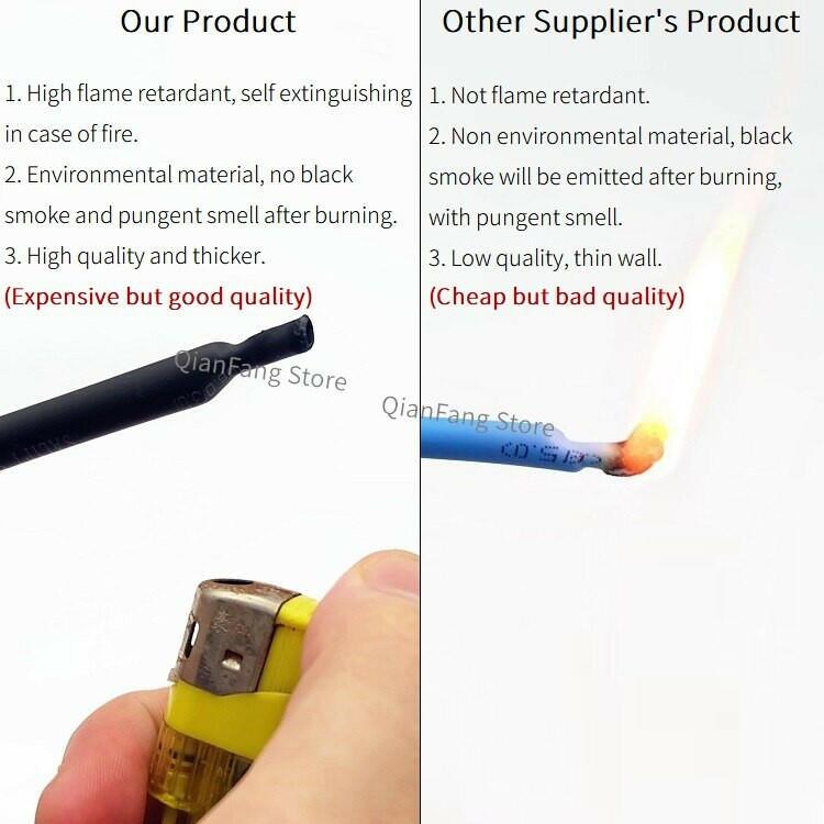 1M Heat Shrink Tube 0.6mm 1mm 2mm 3mm 4mm 5mm 6mm 7mm 8mm 9mm 10mm Wire Wrap Connect 2:1 Ratio Insulation PE Repair Cable Sleeve.
