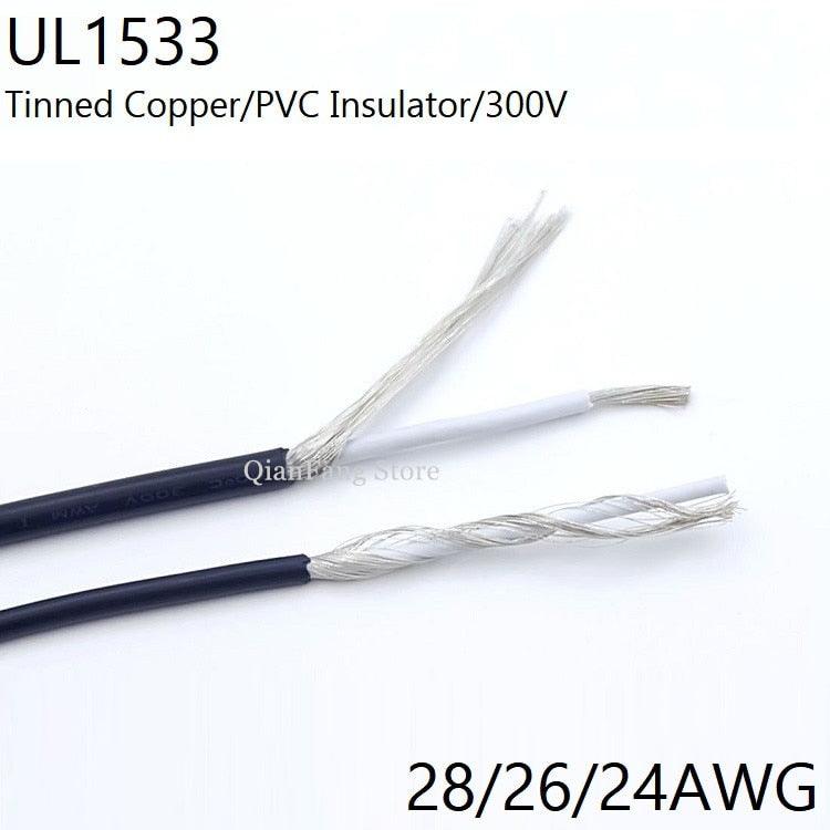1M Shielded Wire Signal Cable 28AWG 26AWG 24AWG Channel Audio 1 Single Core Electronic Headphone Copper Shielding Wire UL1533.
