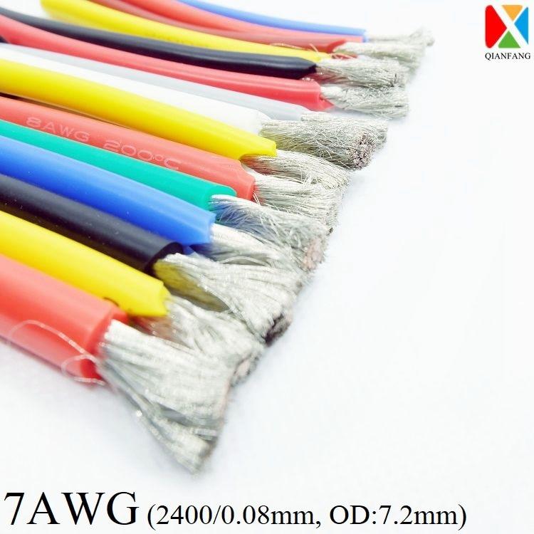1M Wire Cable 7AWG Super Soft Silicone Insulated High Temperature Flexible Heat-Resistant Lighting Line Electronic Copper Wire.