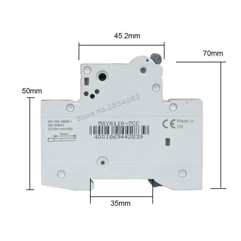1P C10 Mini Circuit Breaker MCB 5SY6110-7CC 1P 240/400V 10A SIEMENS.