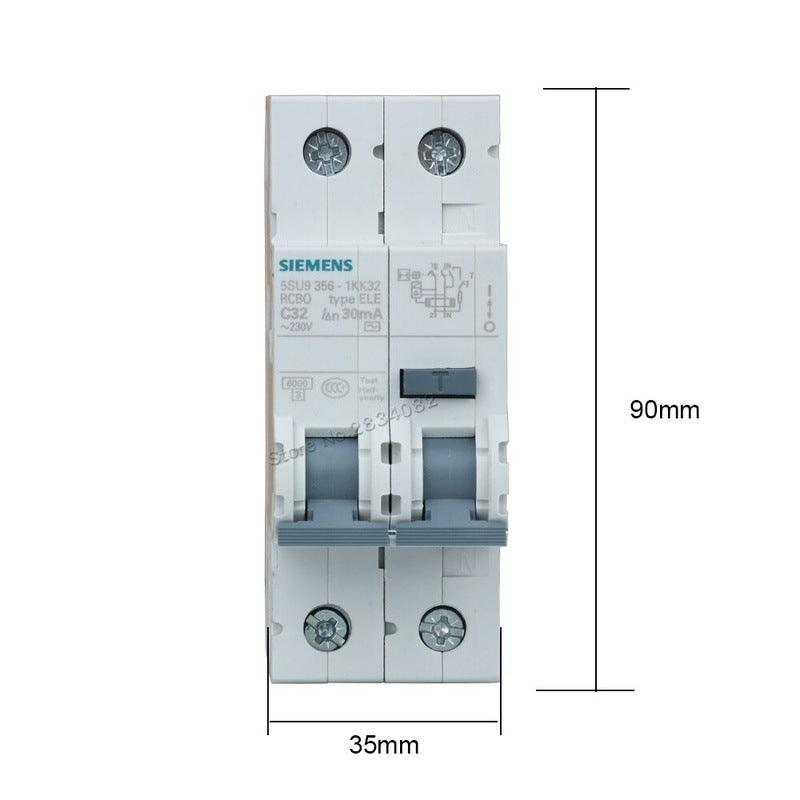 1P+N C32 Residual Current Operated Circuit Breaker integral over current protection 5SU9 356-1KK32 30mA 230V 32A RCBO SIEMENS.
