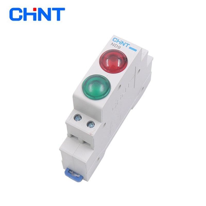 1PC CHINT ND9 PILOT LIGHTS LED RED GREEN AC/DC 24V 220V Modular DIN Rail Lamp Indicator Light.
