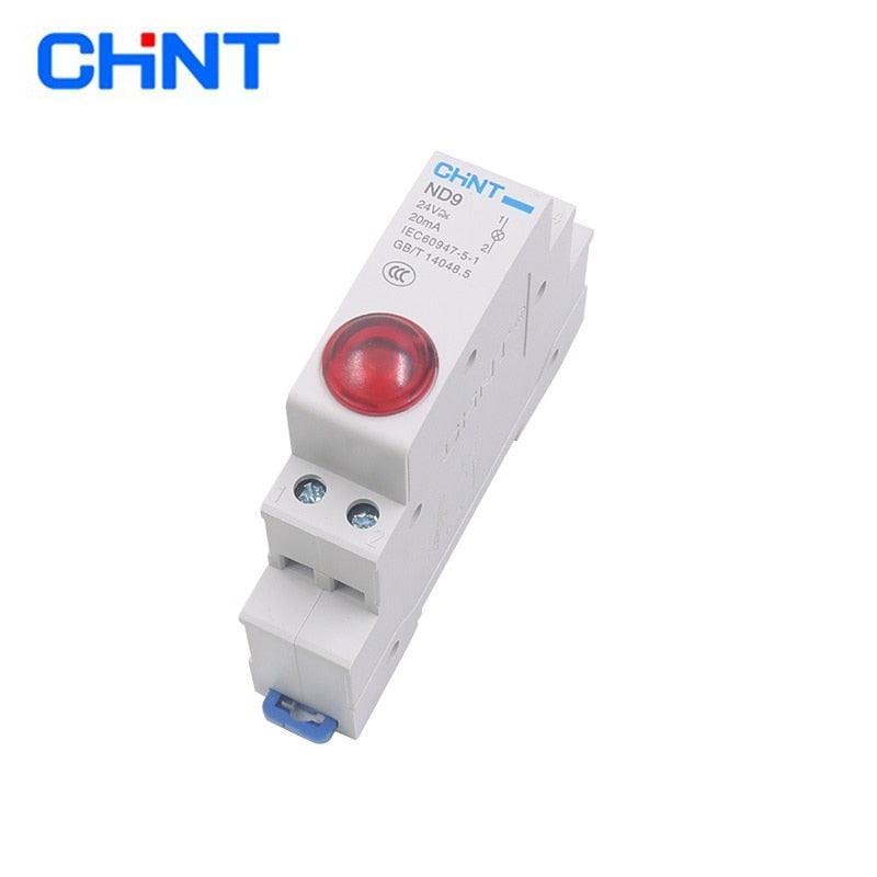 1PC CHINT ND9 PILOT LIGHTS LED RED GREEN AC/DC 24V 220V Modular DIN Rail Lamp Indicator Light.