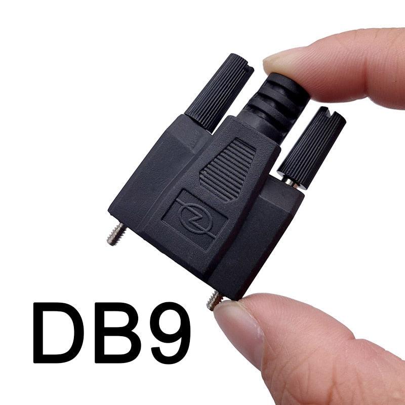 1PCS DB9 / DB15 / DB25 black shell male and female serial port plug one time injection molding shell die shell.