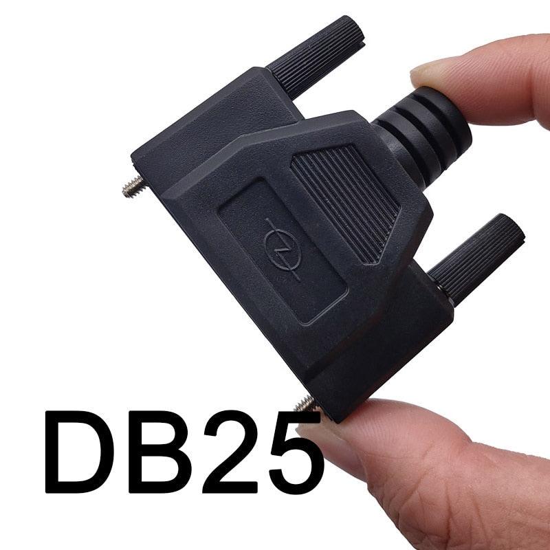 1PCS DB9 / DB15 / DB25 black shell male and female serial port plug one time injection molding shell die shell.