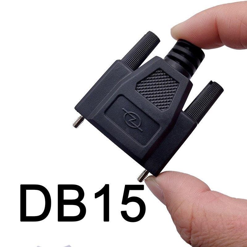 1PCS DB9 / DB15 / DB25 black shell male and female serial port plug one time injection molding shell die shell.