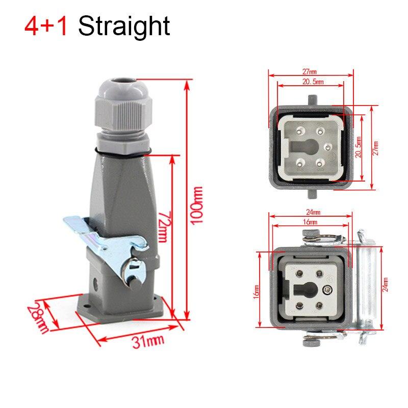 1PCS Heavy duty connector 4core (3+1) 5core (4 +1) 6core (5+1) 8core (7+1) 10A Rectangular aviation plug.