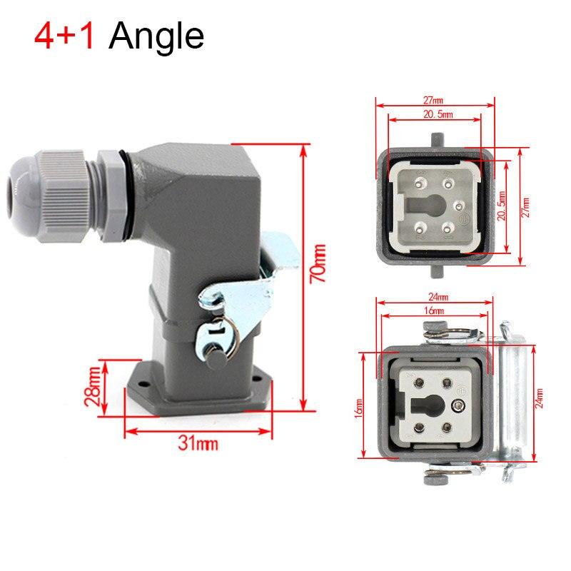 1PCS Heavy duty connector 4core (3+1) 5core (4 +1) 6core (5+1) 8core (7+1) 10A Rectangular aviation plug.