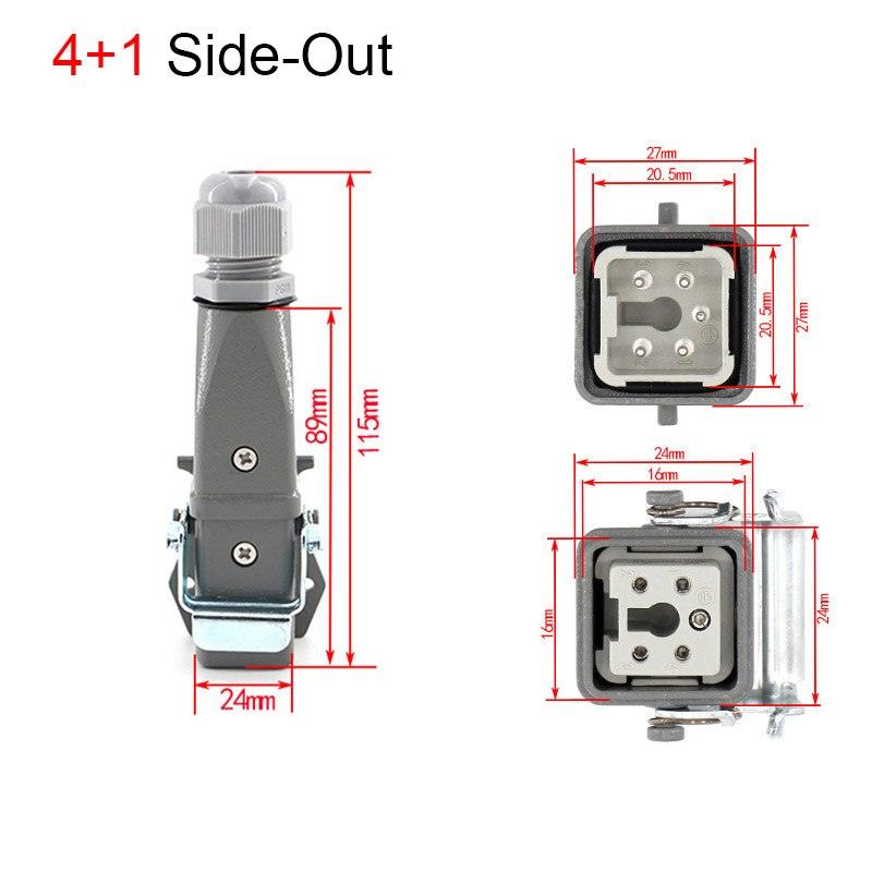 1PCS Heavy duty connector 4core (3+1) 5core (4 +1) 6core (5+1) 8core (7+1) 10A Rectangular aviation plug.