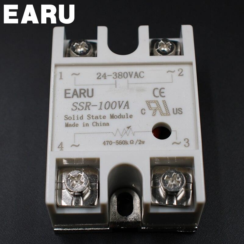 1pcs Solid State Relay Module SSR-100VA 100A 500K ohm TO 24-380V AC SSR 100VA SSR-100 VA Resistance Regulator.