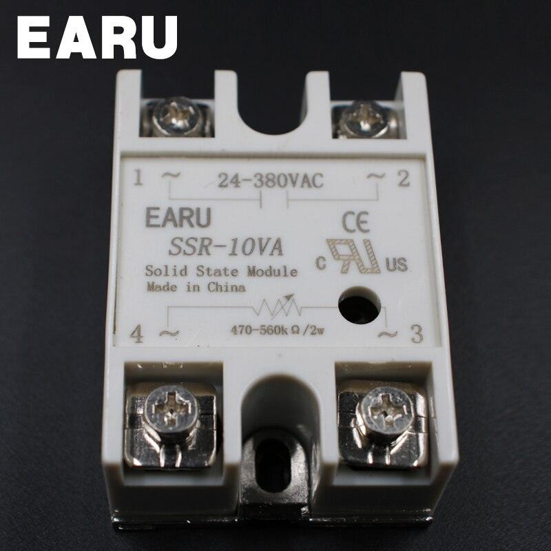 1pcs Solid State Relay Module SSR-10VA 10A 500K ohm TO 24-380V AC SSR 10VA Resistance Regulator.