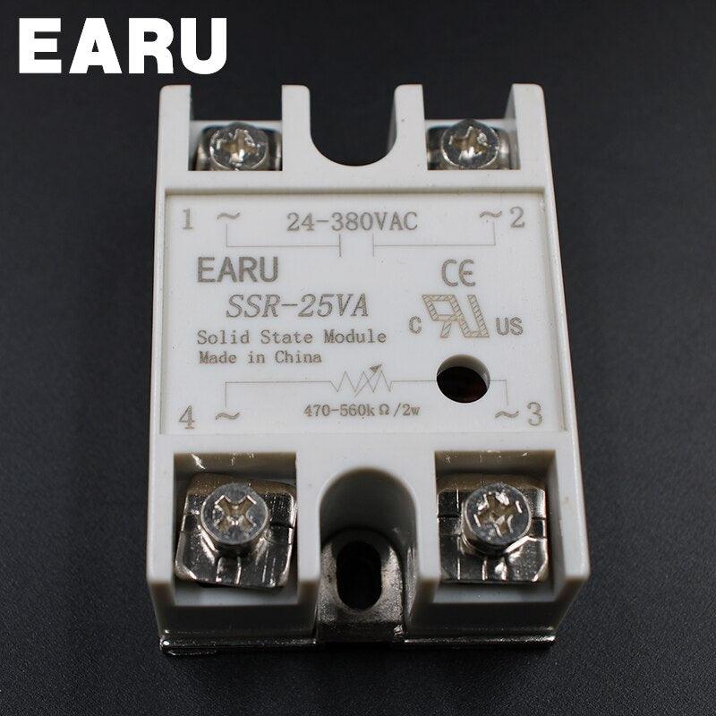 1pcs Solid State Relay Module SSR-25VA 25A 500K ohm TO 24-380V AC SSR 25VA Resistance Regulator.