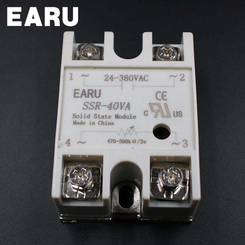 1pcs Solid State Relay Module SSR-40VA 40A 500K ohm TO 24-380V AC SSR 40VA Resistance Regulator.