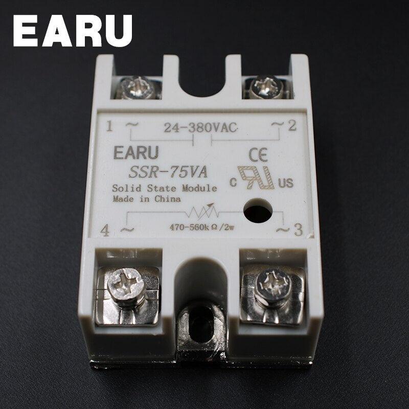 1pcs Solid State Relay Module SSR-75VA 75A 500K ohm TO 24-380V AC SSR 75VA Resistance Regulator.