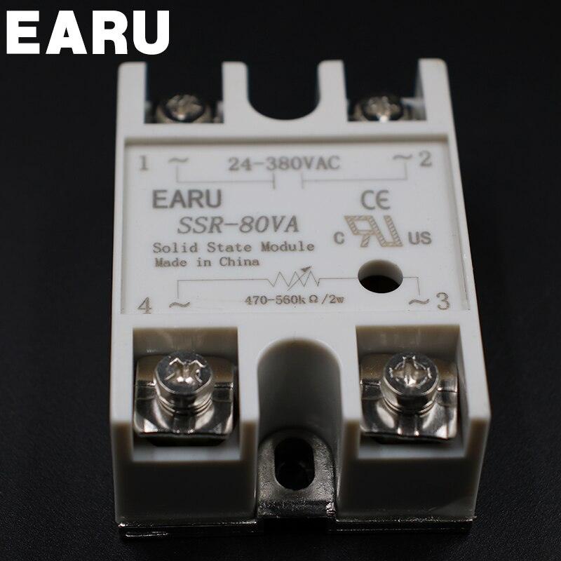 1pcs Solid State Relay Module SSR-80VA 80A 500K ohm TO 24-380V AC SSR 80VA SSR-80 VA Resistance Regulator.