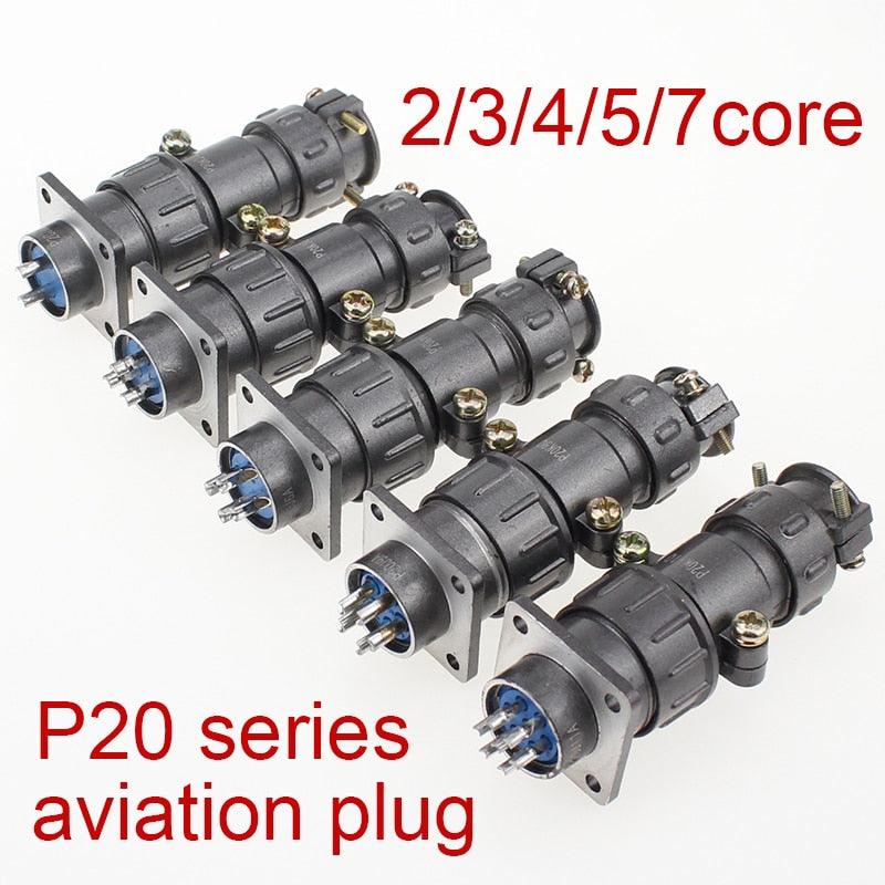 1set aviation plug socket round connector P20 series 2.3.4.5.7core diameter 20MM aviation plug.aviation connector