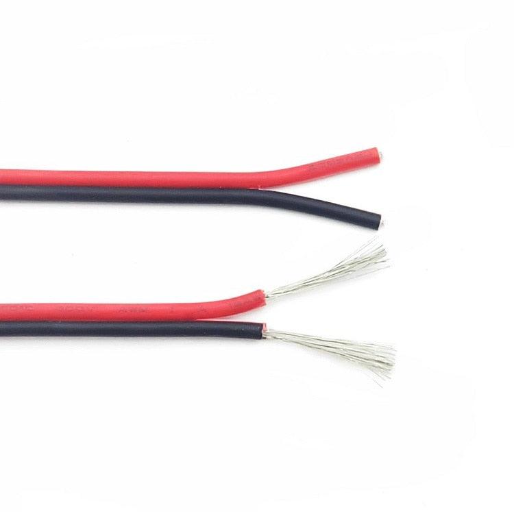 2 Pin Wire Electric Copper Cable 28 26 24 22 20 18 16 AWG LED Strip Lamp Lighting Cable PVC Extend Cord White Black Red UL2468.