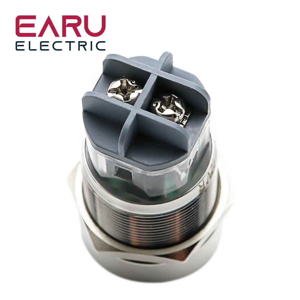 22mm IP67 Ultrashort Flash LED Alarm Indicator Light Signal Lamp Flashmetal Buzzer 12V 24V 220V Intermittent sound Waterproor.buzzer 22mm