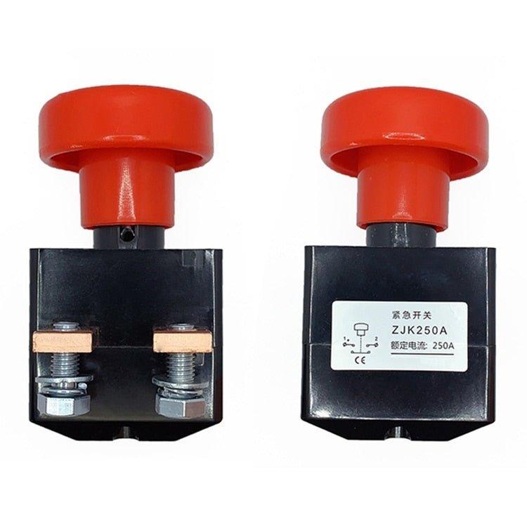 250A DC Power Emergency Disconnecting Switch ZJK250 Push Button Switch ED250 for Electric Car Automobile Vehicle Forklift.