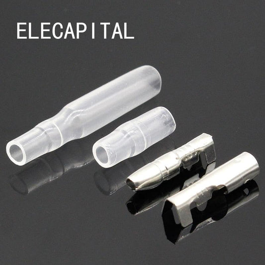 50 Sets 4mm Bullet Crimp Terminal Wire Connectors Male Female Socket w/ Sheath.50 sets crimp terminal bullet