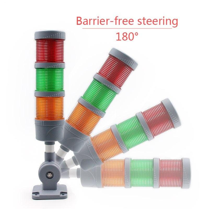 50mm Industrial Multi-layer LED Signal Tower Stack Warn Alarm Caution Lamp Light Indicator Machinery Buzzer Flashing Bendable.