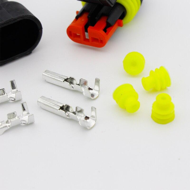 5kits Flame retardancy 2P auto connector waterproof automotive Wire Connector Plug 2 Pins Electrical Car Motorcycle HID.