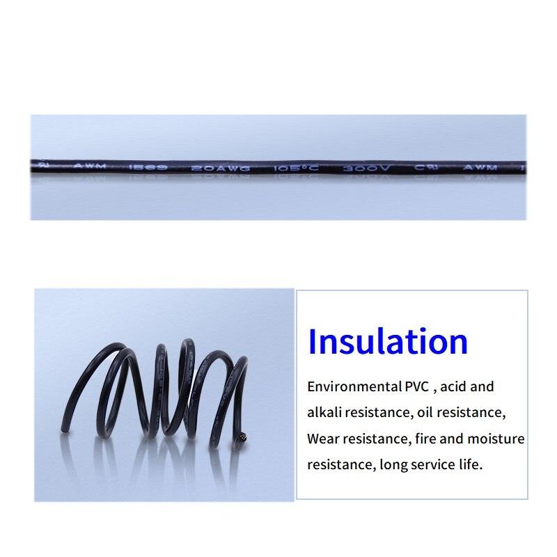 5M/10M Copper Wire 30 28 26 24 22 20 18 16 14 AWG Environmental PVC Insulated Tinned plated UL1569 DIY Line LED Electronic Cable.