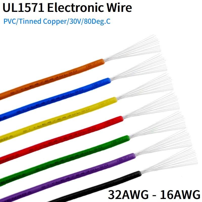 5M/10M Copper Wire 32 30 28 26 24 22 20 18 16 AWG Environmental PVC Insulated Tinned plated UL1571 DIY Line LED Electronic Cable.