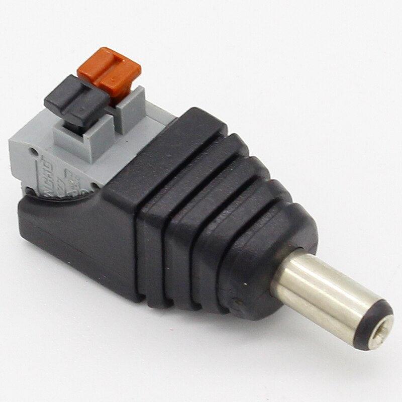5pcs DC Male +5 pcs DC Female connector 2.1*5.5mm DC Power Jack Adapter Plug Connector for 3528/5050/5730 single color led strip.