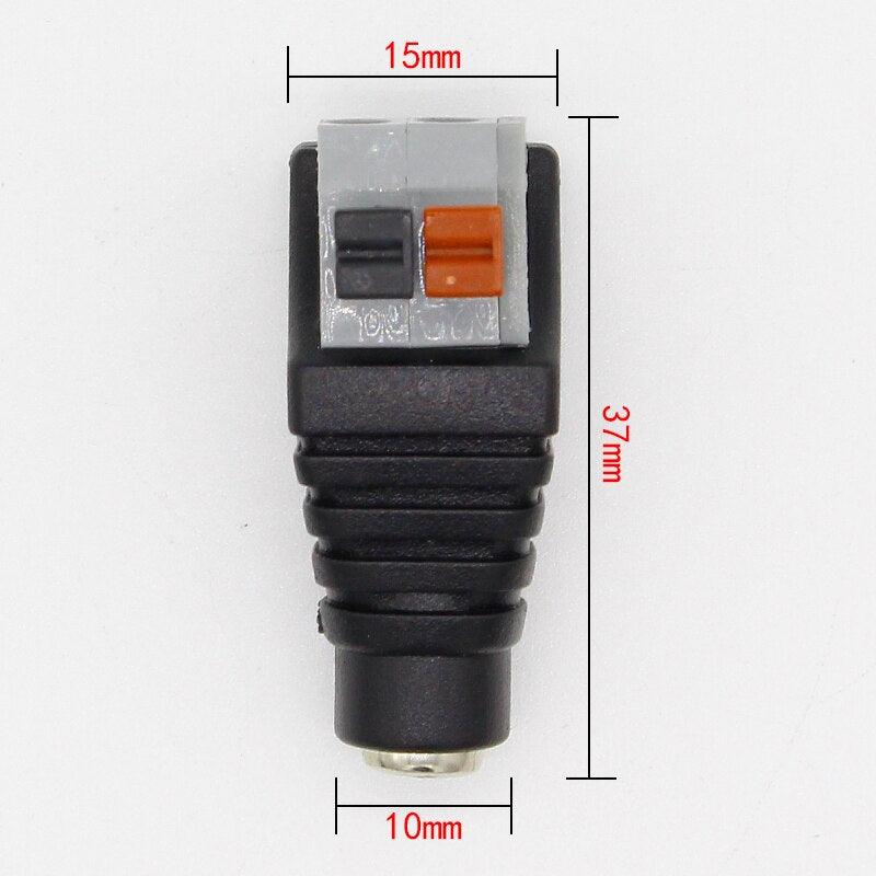 5pcs DC Male +5 pcs DC Female connector 2.1*5.5mm DC Power Jack Adapter Plug Connector for 3528/5050/5730 single color led strip.