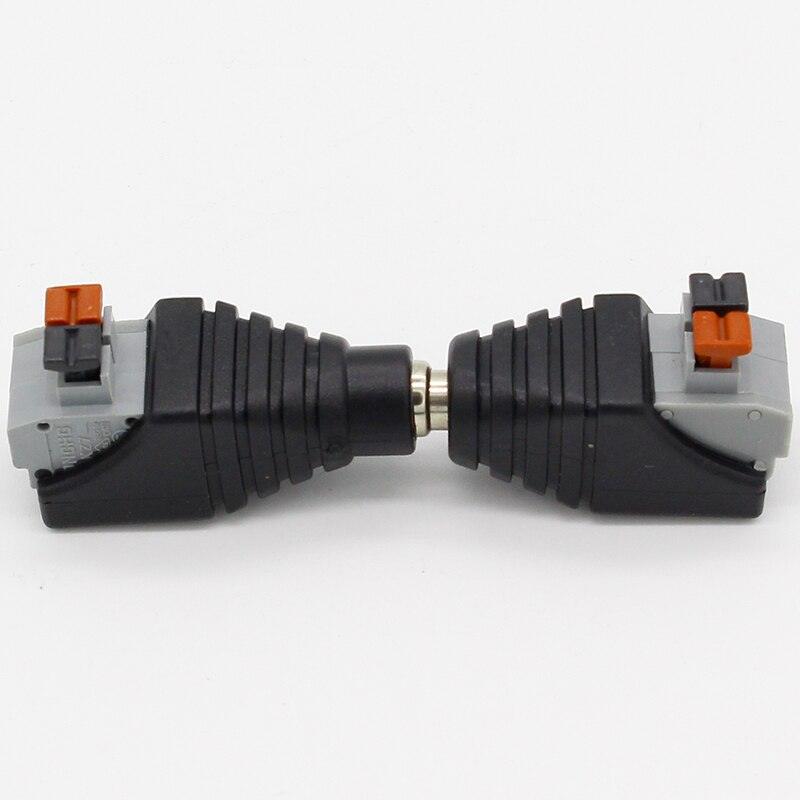 5pcs DC Male +5 pcs DC Female connector 2.1*5.5mm DC Power Jack Adapter Plug Connector for 3528/5050/5730 single color led strip.