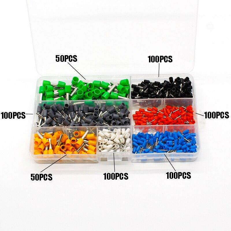 600 Pcs Copper Wire Crimp Tube Connector Spade Insulated Cord End Cable Wire Terminal Kit DIY Hand Tool Set For 22-10AWG.