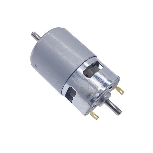 775 DC 12V-24V Double ball bearing Large Torque Double output shaft High Power Low Noise Hot Sale Electronic Component Motor.
