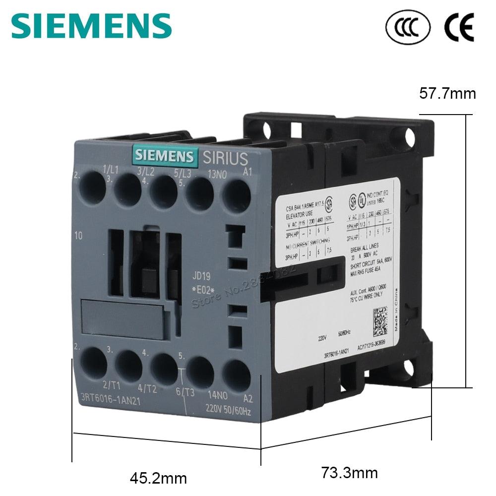 9A AC Contactor 220V 380V 50/60Hz Coil Voltage AC220V 3NO+1NO Contactor 3RT6016-1AN21 SIEMENS.