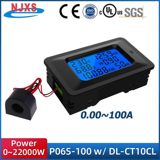 AC 20A/100A Digital Power Energy Voltmeter Ammeter current Amps Volt wattmeter 110-250V Power Monitor.