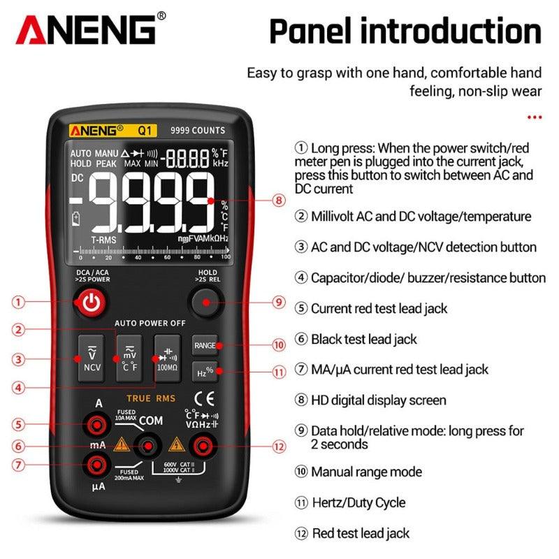 ANENG- Q1 Digital Multimeter 9999 Analog Tester| Multicolor Optional.