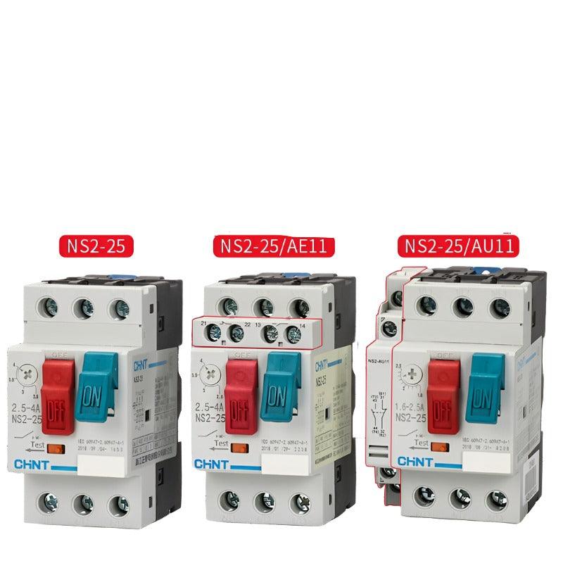 CHINT Brand AC Motor Starter NS2-25 AE11 AU11 220V-390V Motor Protection Thermal Switch General Motor Protector.