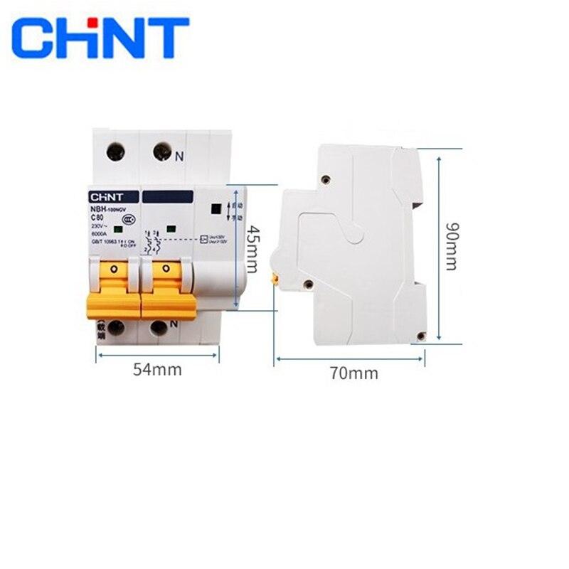 CHINT N8H 2P 1P+N 220V 6KA 63A 80A 100A PV Self Recovery Over Voltage And Under Voltage Automatic Reclosing Circuit Breaker MCB.