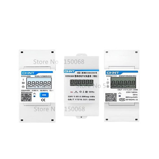 CHNT DDSU666 7777 Rs485 Communication Rail Type Meter Switch Single-Phase Metering Power Supply Power Measurement Meter 220v.