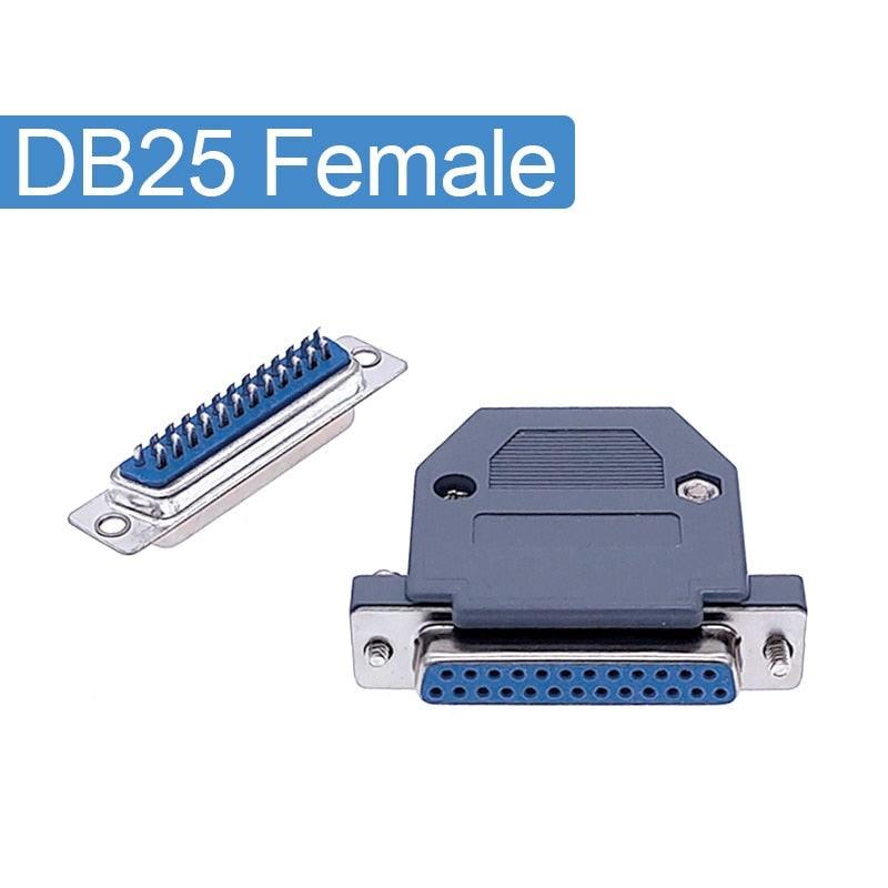 DB25 serial data cable connector adapter plug 2 row Plug 25pin hole female Male port socket D type DP25.