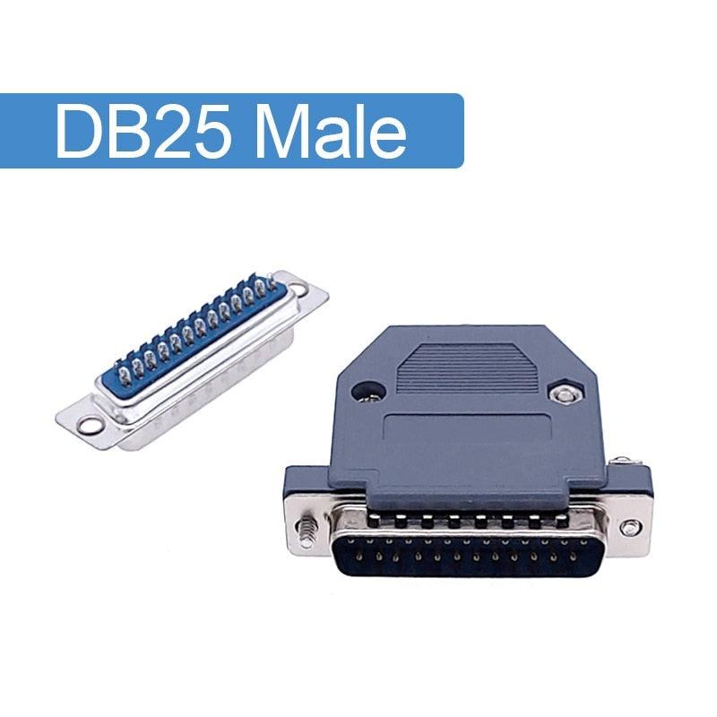 DB25 serial data cable connector adapter plug 2 row Plug 25pin hole female Male port socket D type DP25.