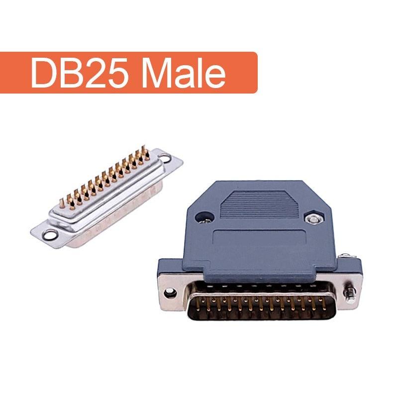 DB25 serial data cable connector adapter plug 2 row Plug 25pin hole female Male port socket D type DP25.