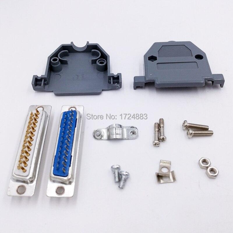 DB25 serial data cable connector adapter plug 2 row Plug 25pin hole female Male port socket D type DP25.