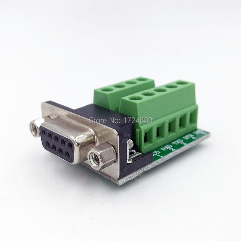 DB9 Adapter RS232 Serial Signals Terminal Module Interface Converter To Terminal DB9 Connector Male Female D sub.