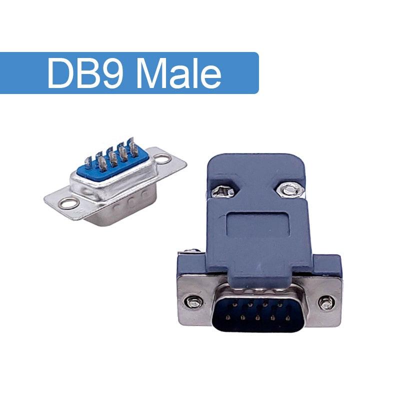 DB9 serial adapter connector Plug D type RS232 COM 9 pin hole port socket female&amp;Male Screw installation + shell DP9.